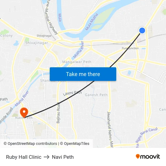 Ruby Hall Clinic to Navi Peth map