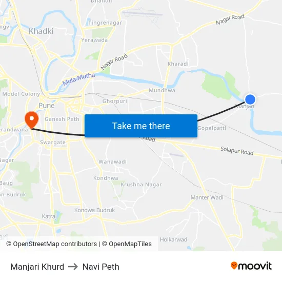Manjari Khurd to Navi Peth map