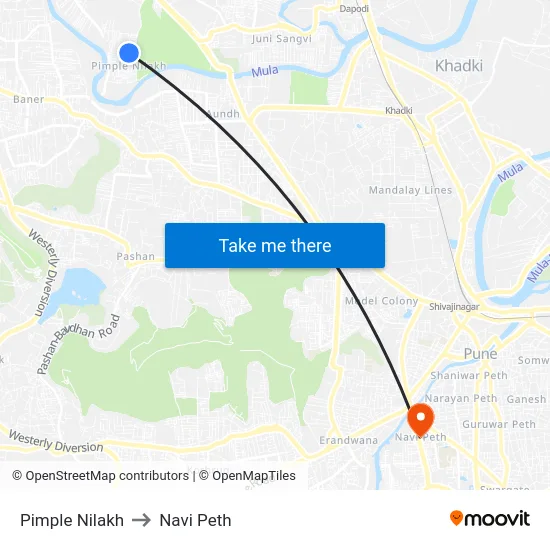 Pimple Nilakh to Navi Peth map