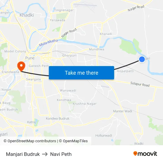 Manjari Budruk to Navi Peth map