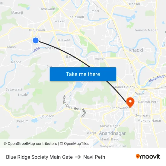 Blue Ridge Society Main Gate to Navi Peth map