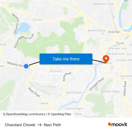 Chandani Chowk to Navi Peth map