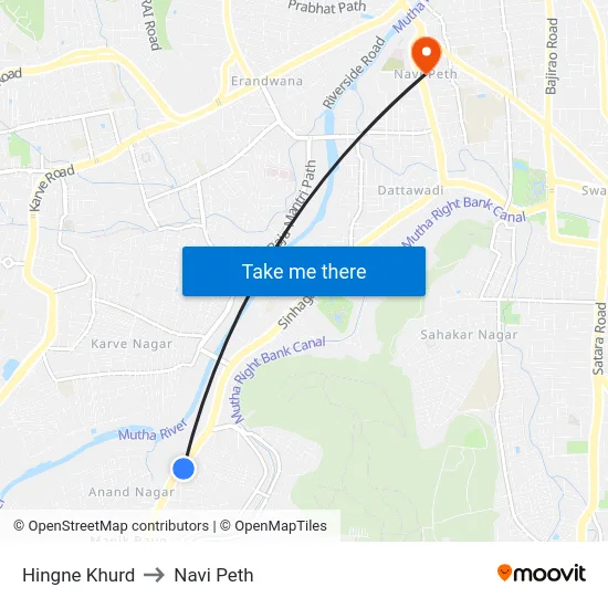 Hingne Khurd to Navi Peth map