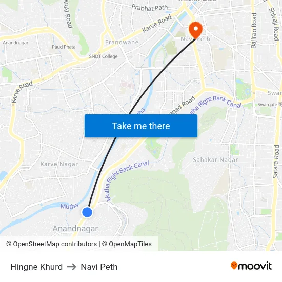 Hingne Khurd to Navi Peth map