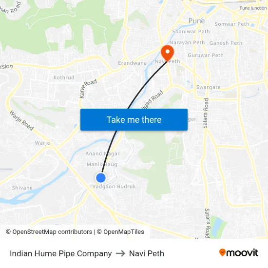 Indian Hume Pipe Company to Navi Peth map