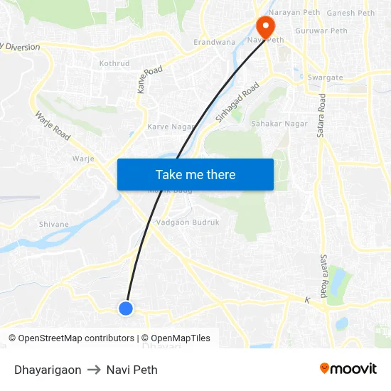 Dhayarigaon to Navi Peth map