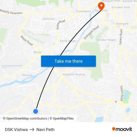 DSK Vishwa to Navi Peth map