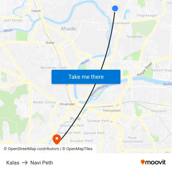 Kalas to Navi Peth map