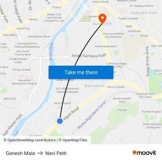 Ganesh Mala to Navi Peth map