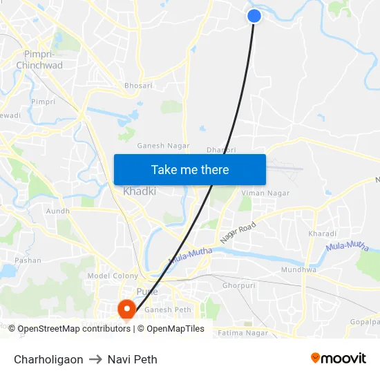 Charholigaon to Navi Peth map