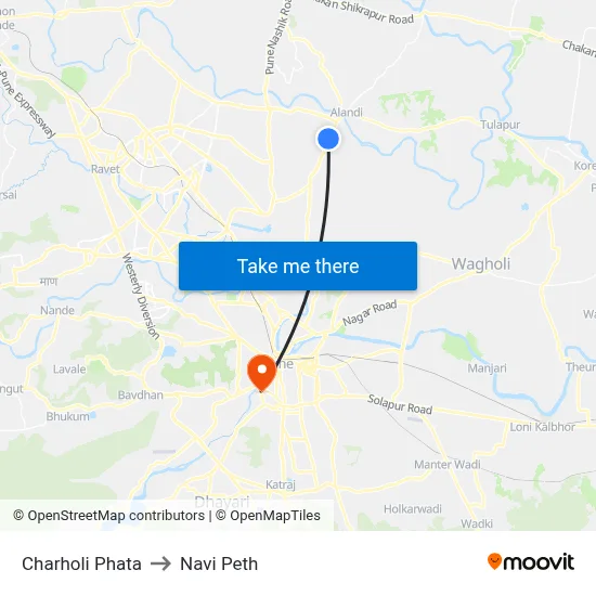 Charholi Phata to Navi Peth map