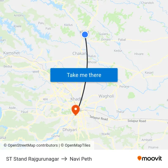 ST Stand Rajgurunagar to Navi Peth map