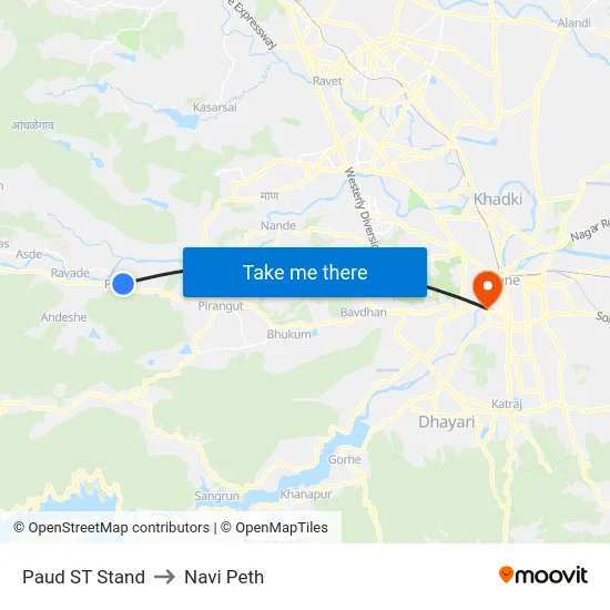 Paud ST Stand to Navi Peth map