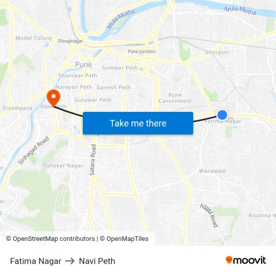 Fatima Nagar to Navi Peth map