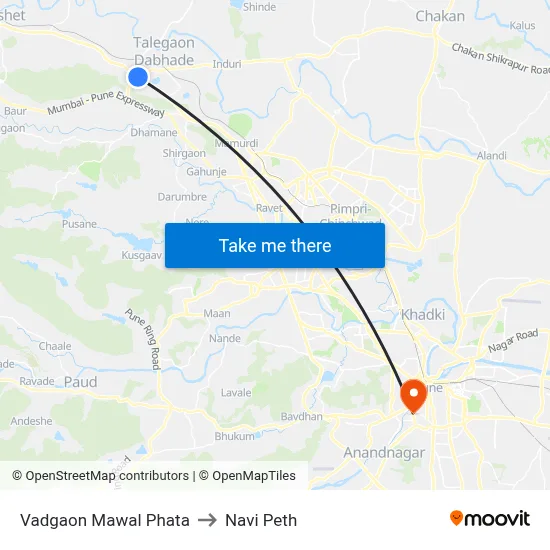 Vadgaon Mawal Phata to Navi Peth map