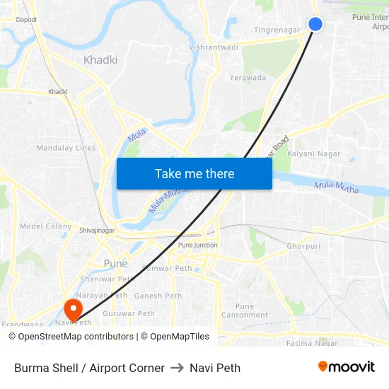 Burma Shell / Airport Corner to Navi Peth map