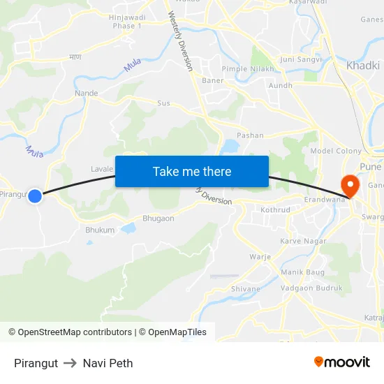 Pirangut to Navi Peth map