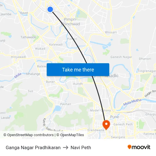 Ganga Nagar Pradhikaran to Navi Peth map