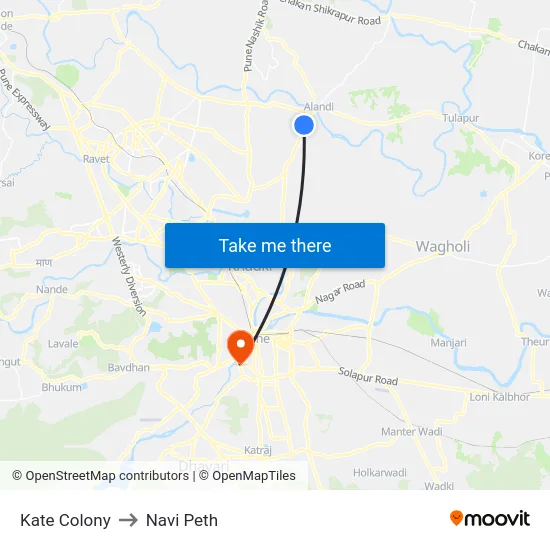 Kate Colony to Navi Peth map