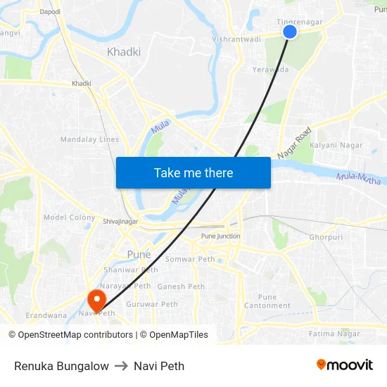Renuka Bungalow to Navi Peth map