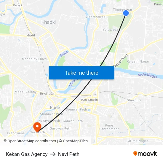 Kekan Gas Agency to Navi Peth map