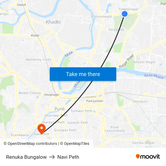 Renuka Bungalow to Navi Peth map