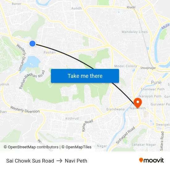 Sai Chowk Sus Road to Navi Peth map