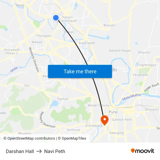 Darshan Hall to Navi Peth map