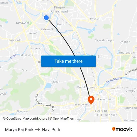 Morya Raj Park to Navi Peth map