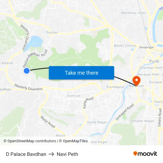 D Palace Bavdhan to Navi Peth map