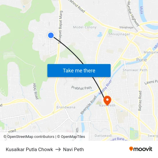 Kusalkar Putla Chowk to Navi Peth map