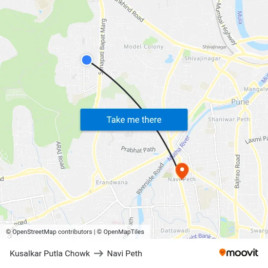 Kusalkar Putla Chowk to Navi Peth map