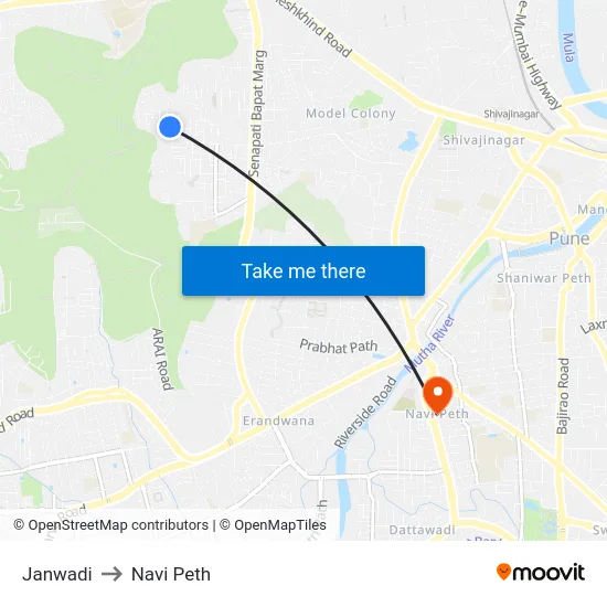 Janwadi to Navi Peth map