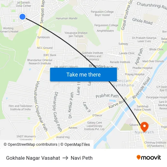 Gokhale Nagar Vasahat to Navi Peth map