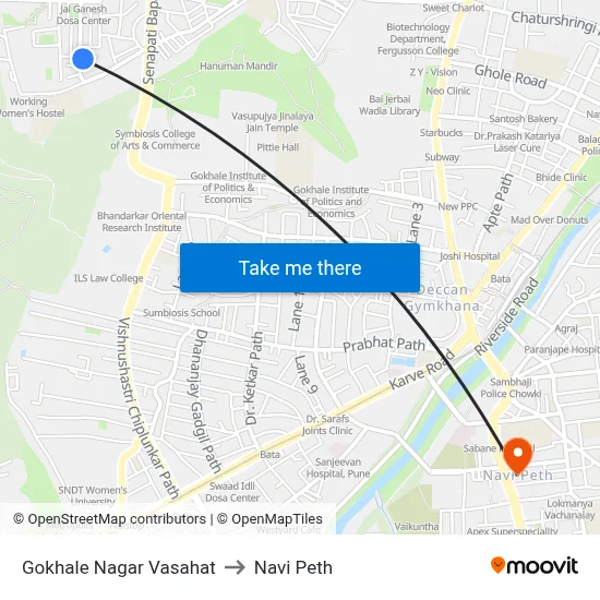 Gokhale Nagar Vasahat to Navi Peth map