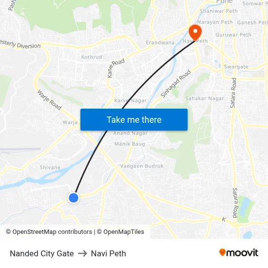 Nanded City Gate to Navi Peth map