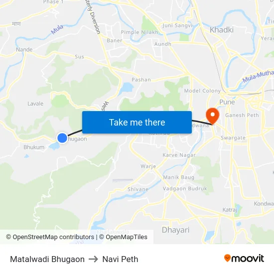 Matalwadi Bhugaon to Navi Peth map