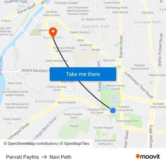 Parvati Paytha to Navi Peth map
