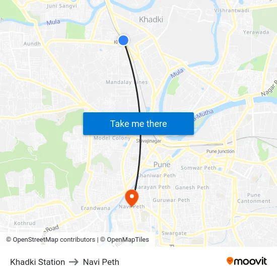Khadki Station to Navi Peth map