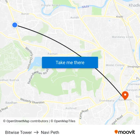 Bitwise Tower to Navi Peth map