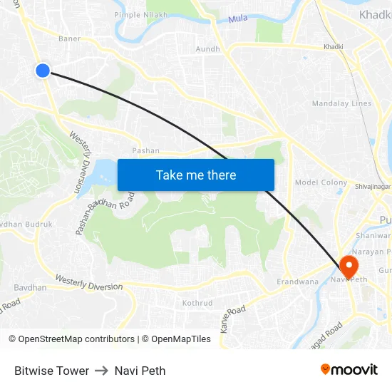Bitwise Tower to Navi Peth map