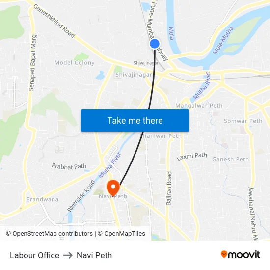 Labour Office to Navi Peth map