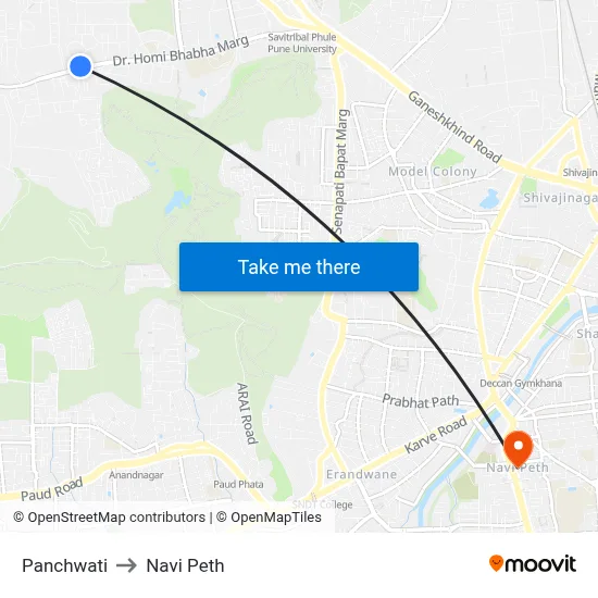 Panchwati to Navi Peth map