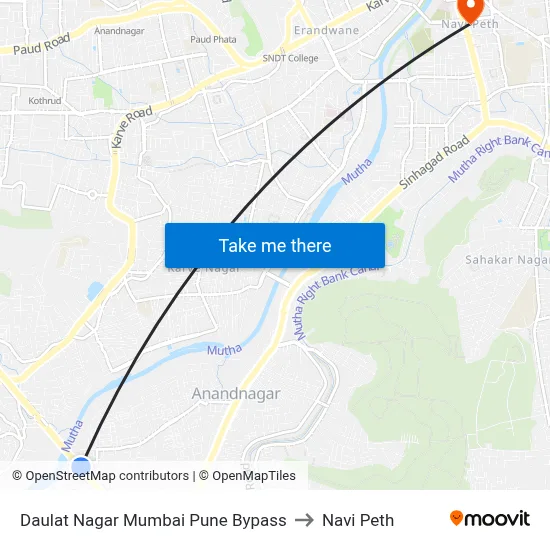 Daulat Nagar Mumbai Pune Bypass to Navi Peth map