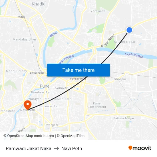 Ramwadi Jakat Naka to Navi Peth map