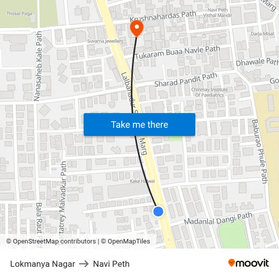 Lokmanya Nagar to Navi Peth map