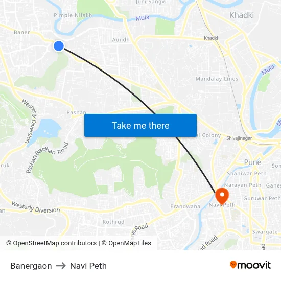 Banergaon to Navi Peth map
