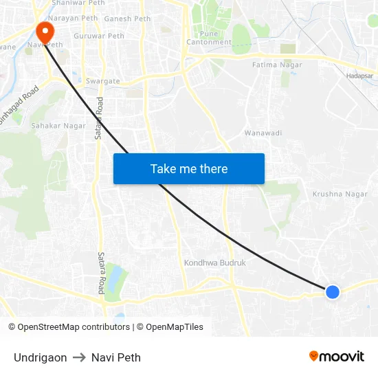 Undrigaon to Navi Peth map