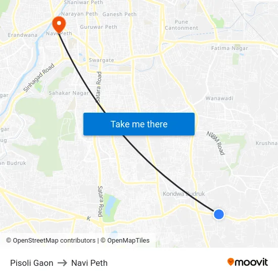 Pisoli Gaon to Navi Peth map