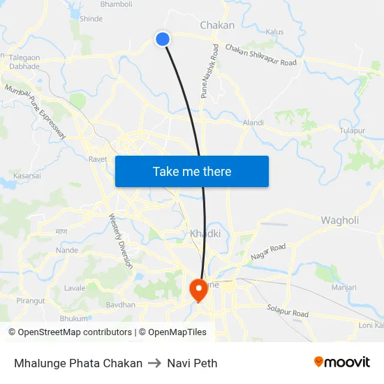 Mhalunge Phata Chakan to Navi Peth map